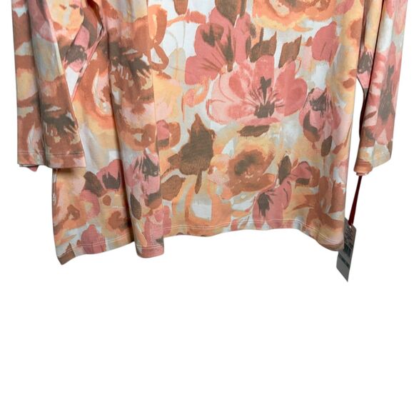 Ruby Rd Blouse Women's 1X Round Neck Beaded Colorful Artsy Floral Top NWT - Picture 3 of 10